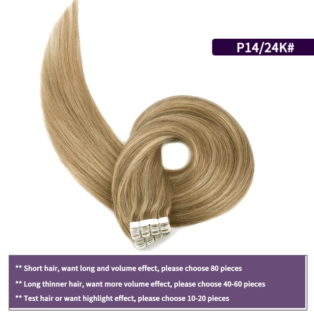 MW Mini Tape In Human Hair Extensions Natural Straight Hair Machine Remy Invisible Skin Weft Adhesive Glue On Hair 12