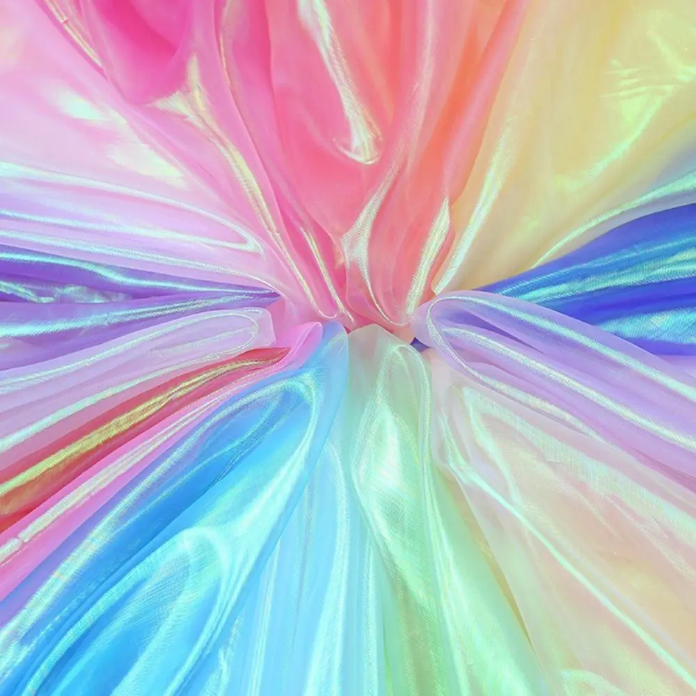 Glänzende Laser-Tüll-Organza-Stoffe, dünnes Dekor, Voile-Organza-Kleiderstoff, weicher Tüll, Stoff, Dekoration, Tüll, handgefertigte Materialien – Detail 14