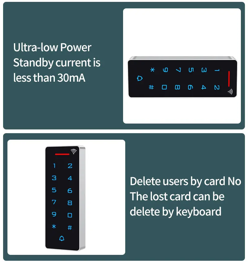 WIFI Tuya Smart App Door Access Control Keypad Standalone ID&IC RFID Access Cont