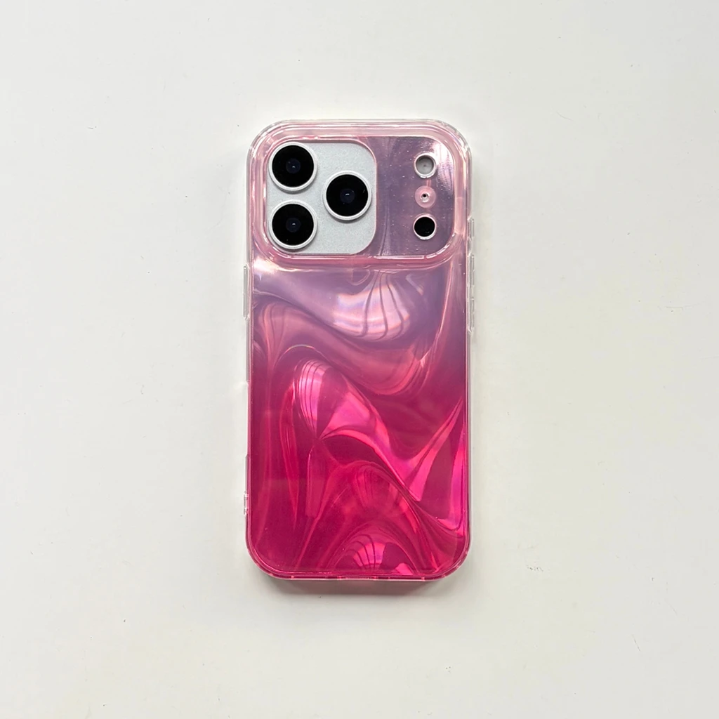 Fashionable Orange and Green Silk Satin Glossy Phone Case