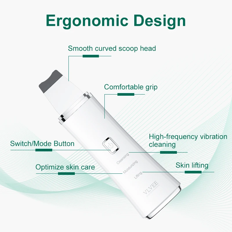 VLVEE Blackhead Removal Device Face Skin Scraper for Deep Cleansing Skin Scrubber Facial Spatula Nose Cleaner Care Tool