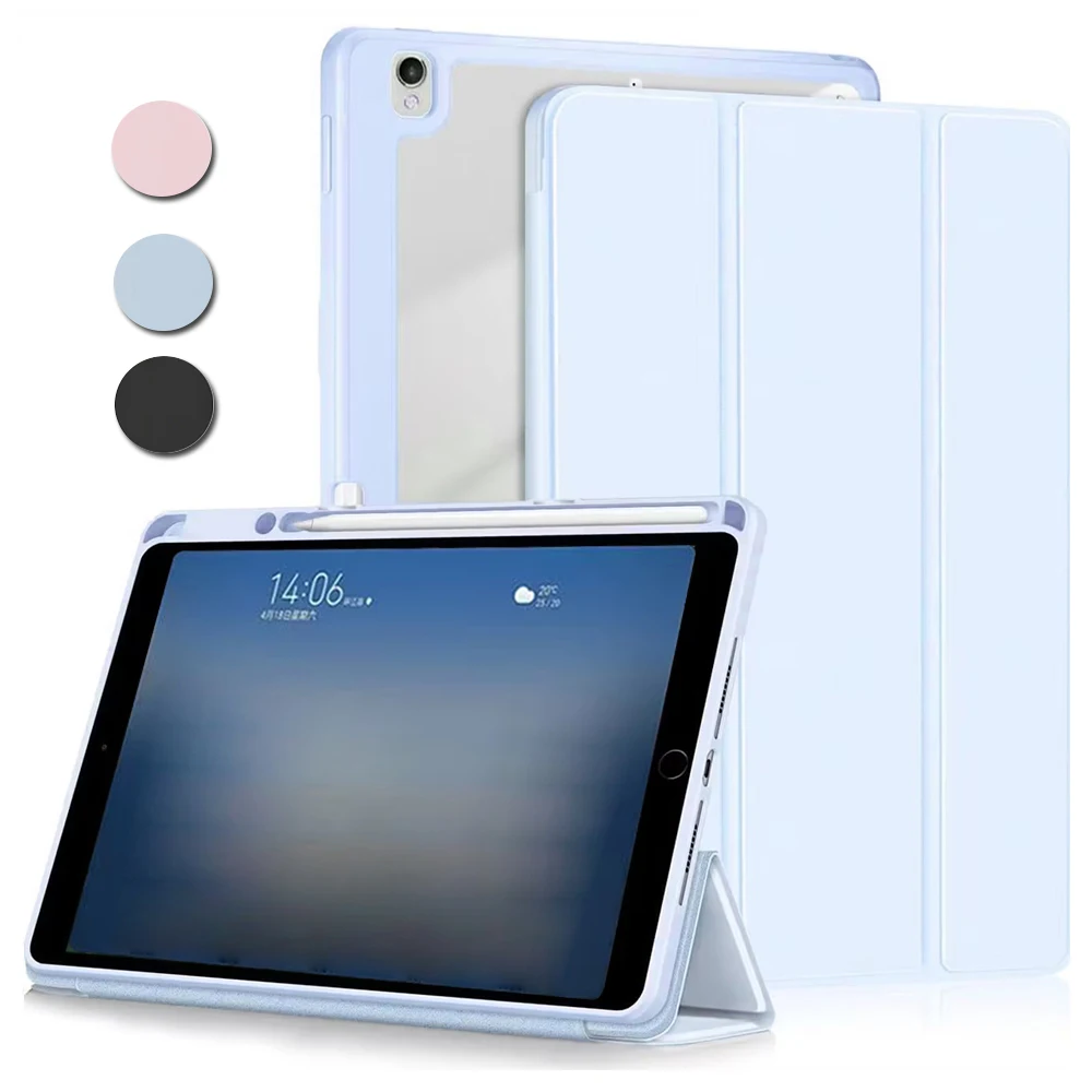 Sleek Acrylic Tablet Case with Pen Slot in Solid Color