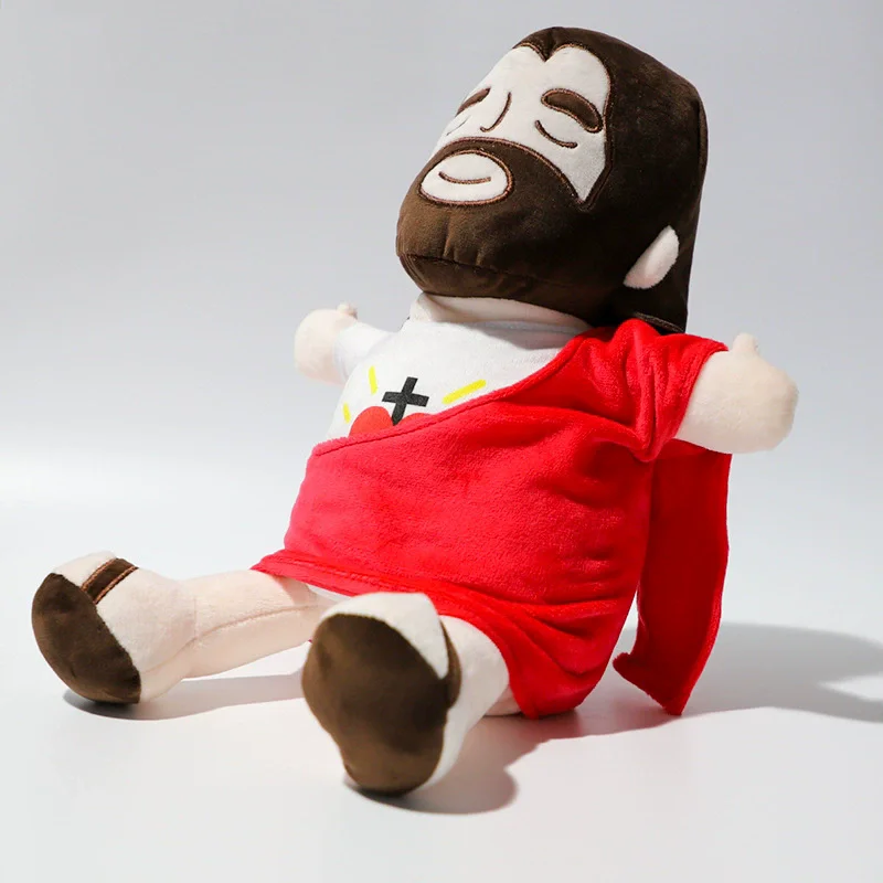 Kids Adult Jesus Plush Doll Toys Soft Respirable Jesus Heart Plushies Comforting Music Toy Easter Christmas Gifts