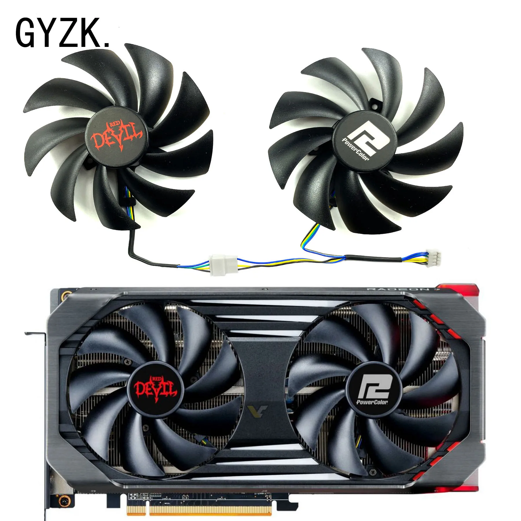 Nuovo Per Ventola Di Ricambio Per Scheda Grafica Powercolor Radeon Rx6600 6600Xt 6650Xt Red Devil Oc