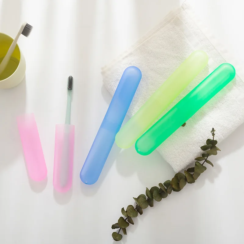 New Travel Toothbrush Box Plastic Candy Color Portable Transparent Toothbrush Case Tooth Brushes Protector Bathroom Accessories