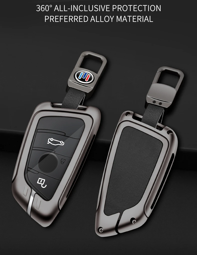 Metallo Chiave Dell'automobile di Cuoio Della Copertura Della Cassa Borsette Fob Per BMW 1 3 5 7 X1 X3 X5 X6 X7 Serie G20 G30 G01 G02 G05 F15 F16 G07 G32 Accessori - Sddaa6dab8e7f4a01bc57e83a3c858293V