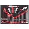 Auto repair lockable seven-drawer red tool cabinet with five hand tool sets for garage storage 6
