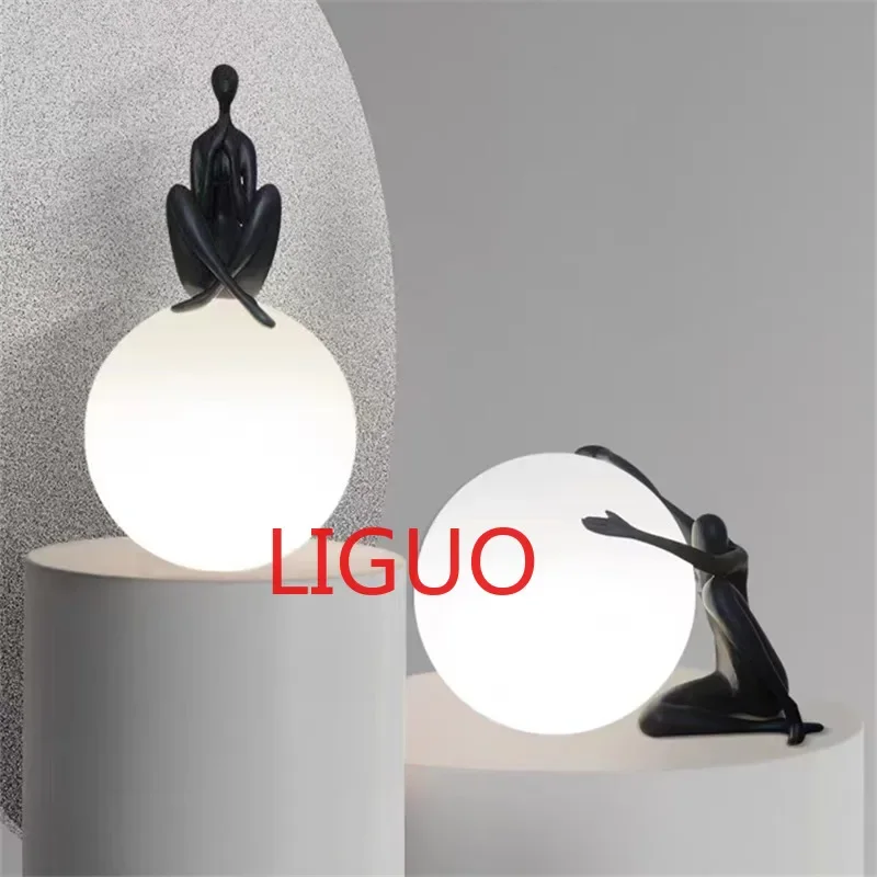 

Italian table lamp Moon Creative humanoid Living Room Bedroom Bedside Dimming room decors aesthetic Light