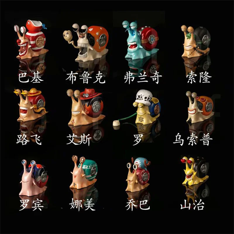 

Anime One Piece Zoro Luffy Ace Sanji Chopper Law Nami Usopp Robin Franky Pvc Den Den Mushi Action Figure Model Collect Toy Gifts