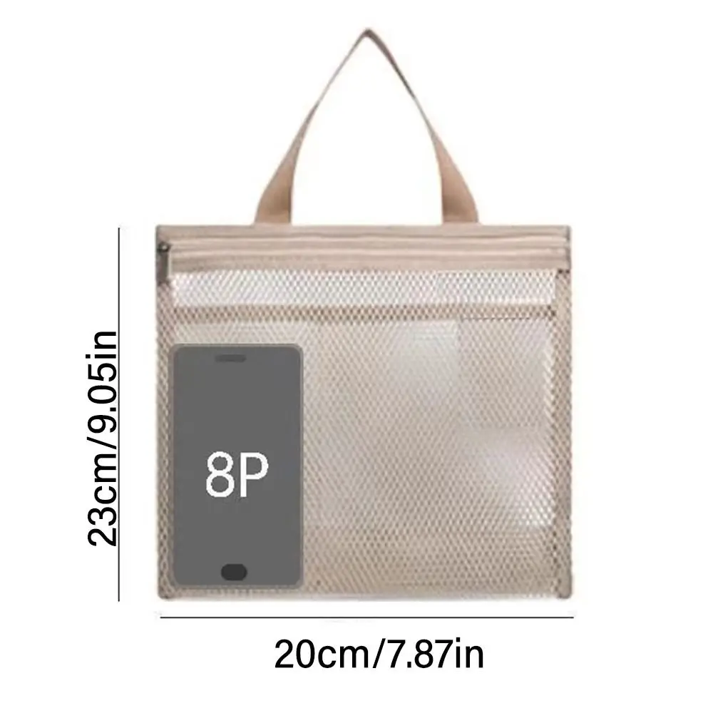 Portable Mesh Shower Bag with Zipper New Hanging Ultra Light Toilet Bag Cosmetic Bag Quick Dry Mesh Bag Storage Bag