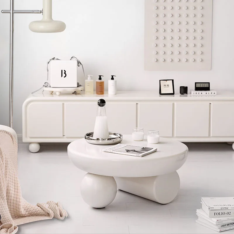 

Luxury Modern Coffee Table Living Room Nordic Tea Books Designer Side Table Round White Minimalist Mesa Auxiliar Home Furniture