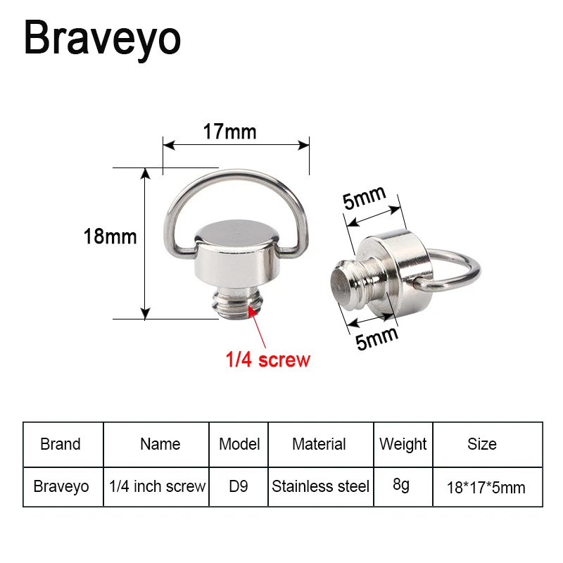 Camera Screw D-ring Quick Release Screw Universal Photography Accessories 1/4 Inch For Dslr Camera Plate camera screw mount camera quick release plate