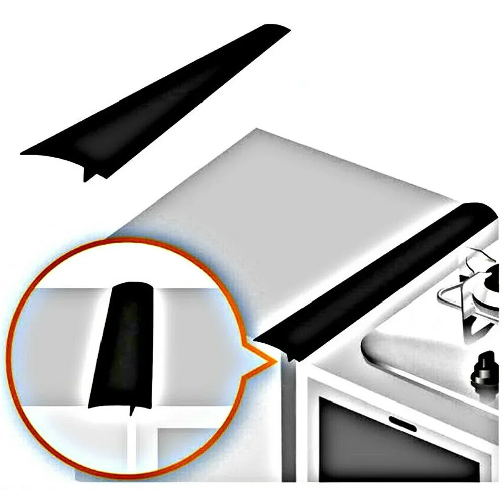 

2pcs Silicone Kitchen Seals Strip Gap Filler Stove Counter Gap Cover For Cooker Worktop 21inch T-shaped Strip Kitchen Supplies