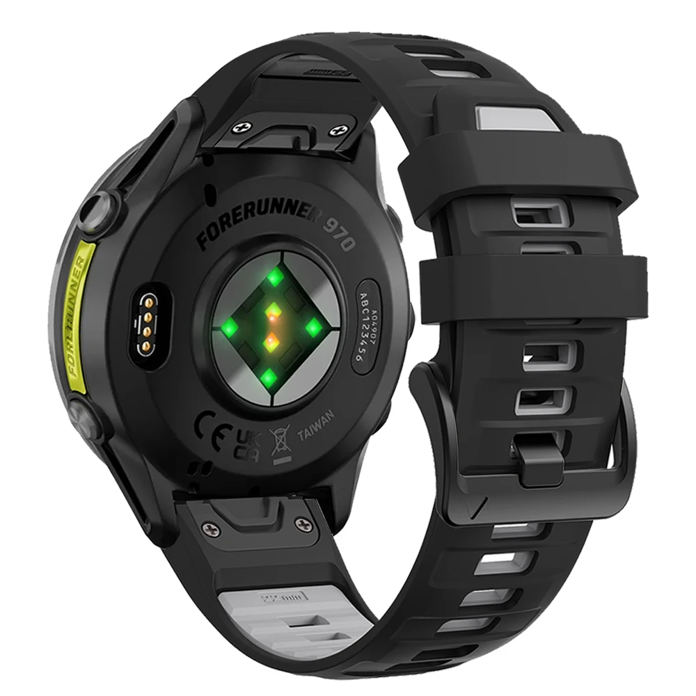 QuickFit 22mm Two-Tone Silicone Sports Watch Band Strap