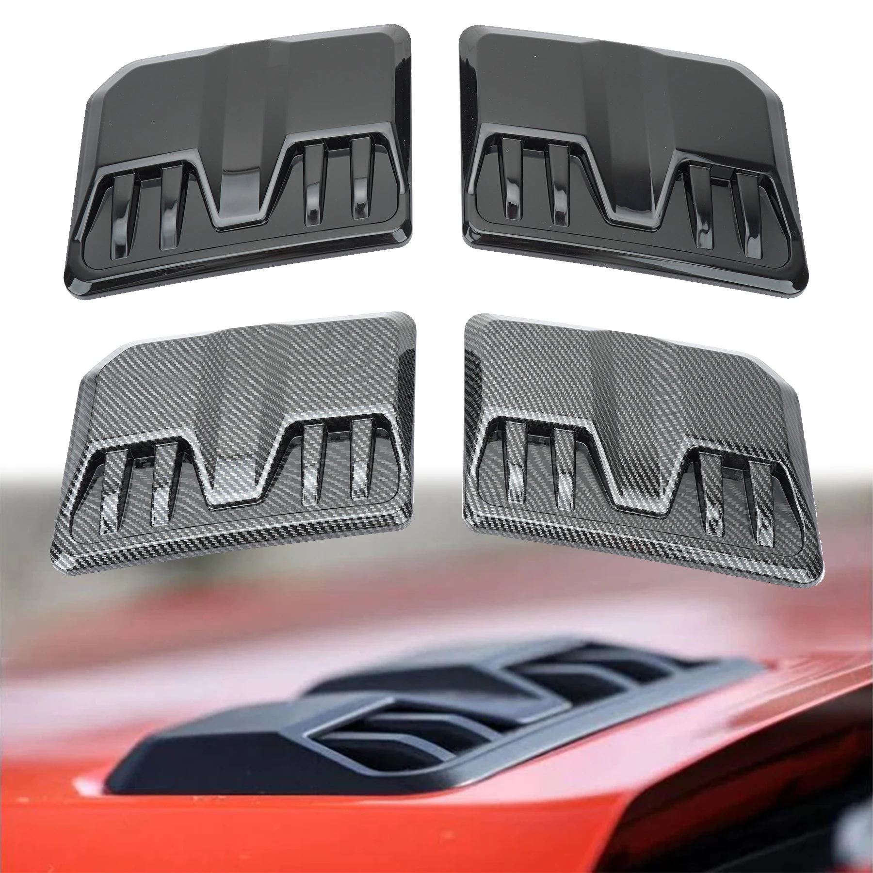 2PCS Lufteinlassgitter Einlassverkleidung für Ford Ranger Raptor Everest 2022-2024 Auto Außenhaube Vent Scoop Dekorative Abdeckung – Detail 7