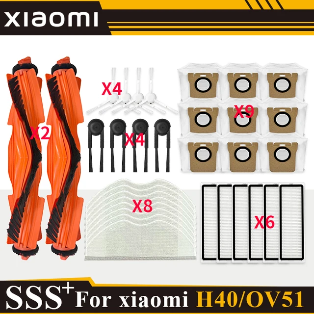 อะไหล่สำหรับหุ่นยนต์ดูดฝุ่น Xiaomi Robot Vacuum H40 / OV51 แปรงหลัก แปรงข้าง ผ้าถูพื้น ไส้กรอง HEPA ถุงเก็บฝุ่น 1