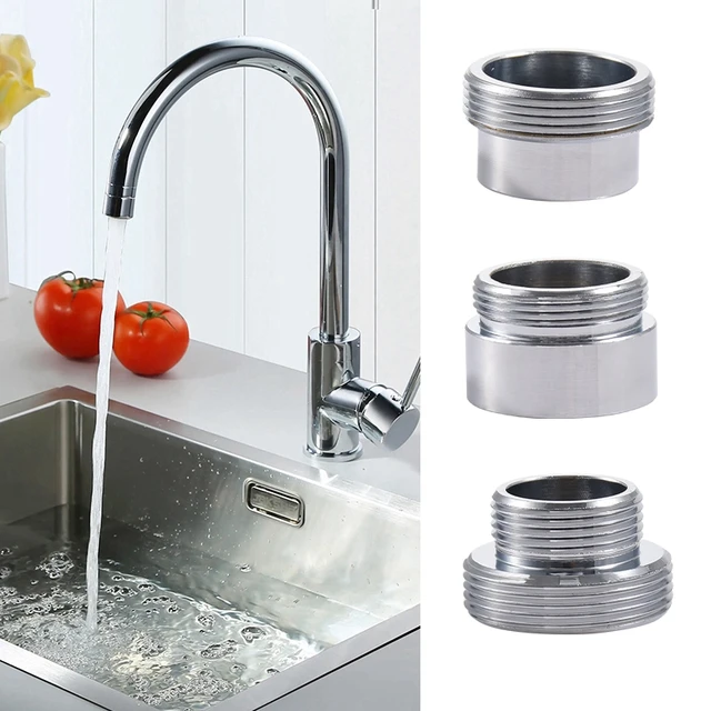 Víz Csaptelepcsatlakozó M16 - M22 Szál Csatlakozó Fém Ezüst Konverziós Buborékos Konyhai Fürdőszoba Javító Adapter - Image 3