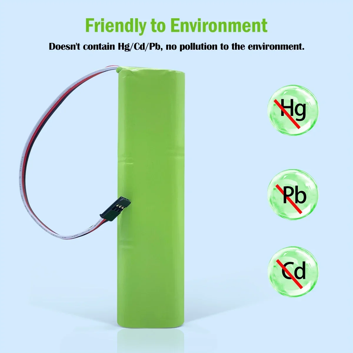 Batterie 7.2V Ni-MH 2200mAh pour émetteur RC Futaba, posée à plat, câble visible.