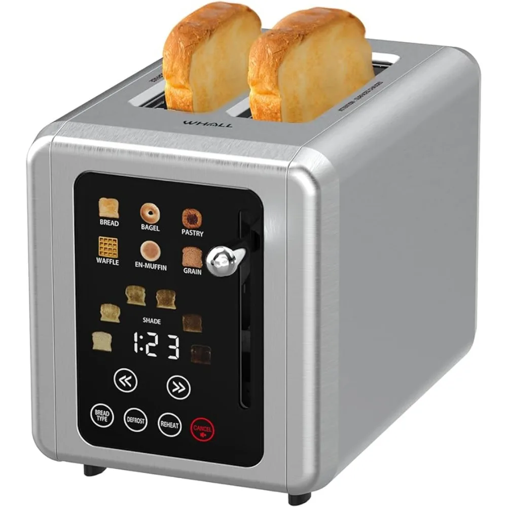 

Touch Screen Toaster 2 slice,Stainless Steel Digital Timer Toaster with Sound Function,Smart Extra Wide Slots Toaster with Bagel
