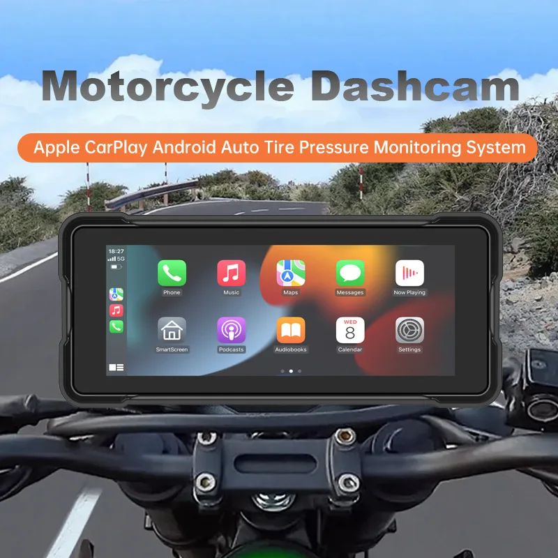 Schermo Display Moto con Carplay, Navigatore Digitale Portatile, Cruscotto Android Auto Impermeabile, Monitor BT per Motocicletta - immagine 3