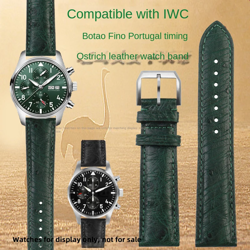 

Высококачественные наручные часы ostrich skin, подходящие для IWCPilots Portugieser, ремешок из натуральной кожи для IW371615, 20 мм