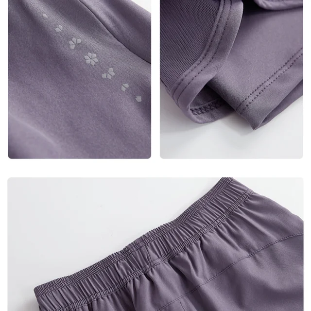 DRUR Women's Sports Shorts High Waist Quick Drying Running Short Woman Fitness Cycling Shorts With Pocket Gym Pants Yoga Wear