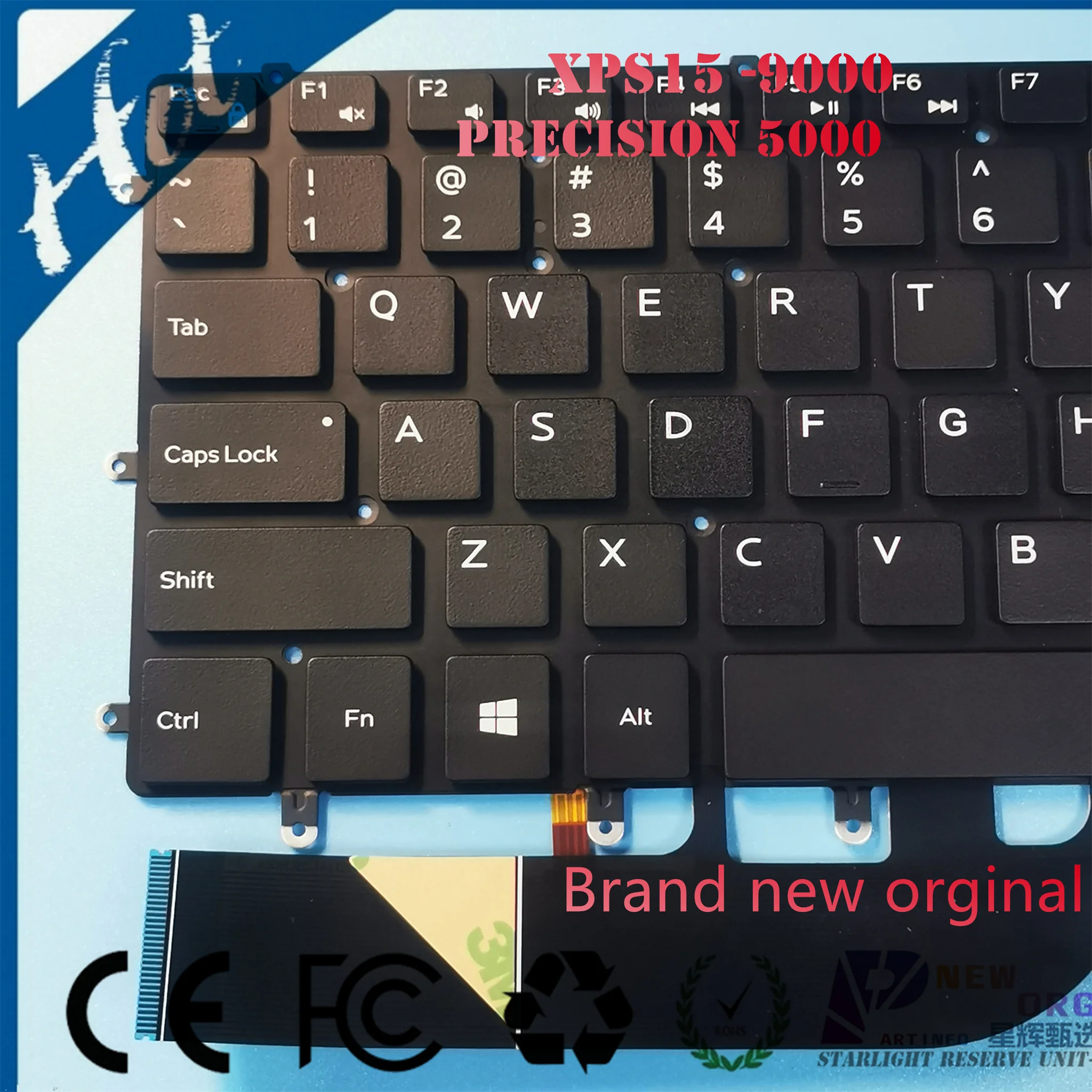 Teclado Retroiluminado do Portátil para Dell Xps15 9550 9560 9570 7590 Precisão 5510 5520 5530 5540 P56f - Imagem 6