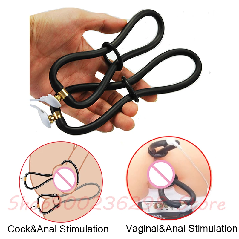 Electro Sex/Stimulation Insertable Vaginal Ring, Anal Electrode Plug, E-stim Penis and Testicles Band, Electric Stimulator BDSM Toy, electro sex toys,electric sex toys
