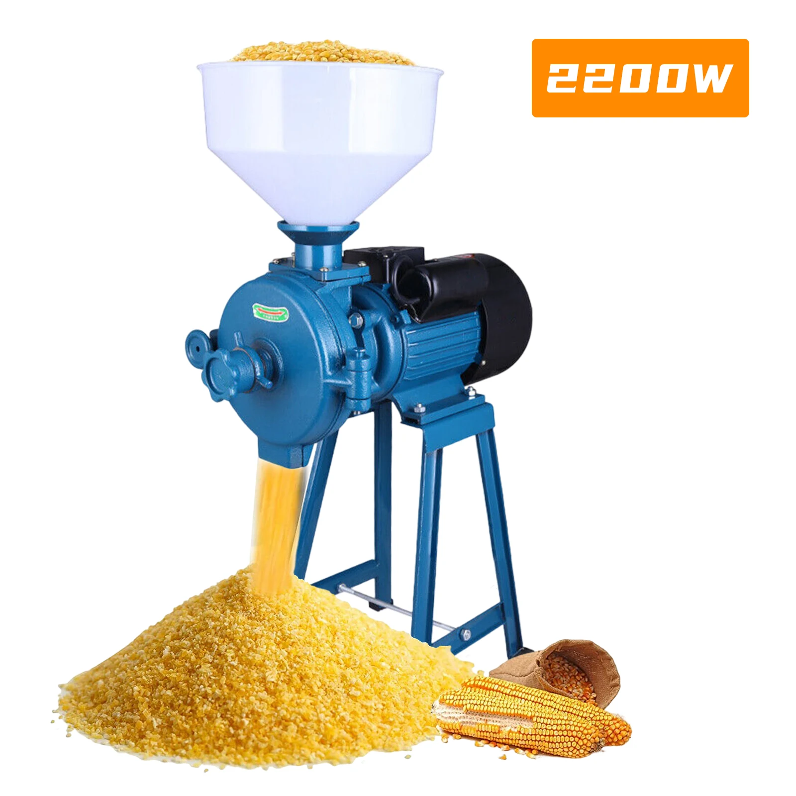 110V Dry Electric Mill Grinder Flour Cereals Corn Grain Coffee Wheat Feed+Funnel 220v electric feed mill wet dry cereals grinder corn grain rice coffee wheat cici