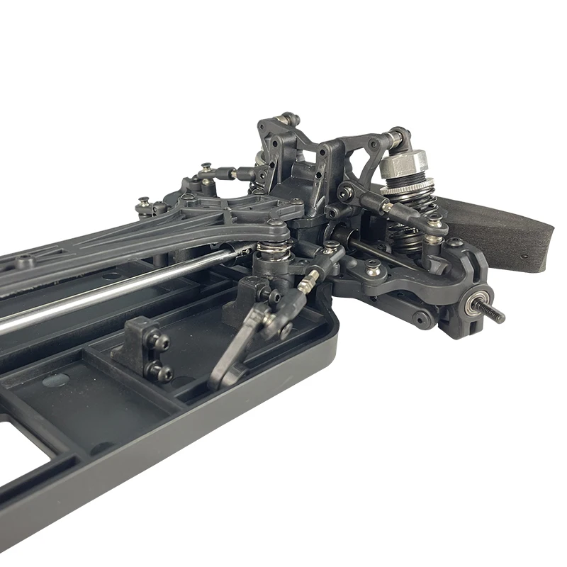 Châssis en carbone du kit VRX Racing RH1026K 1/10, avec transmission 4WD et supports moteur.
