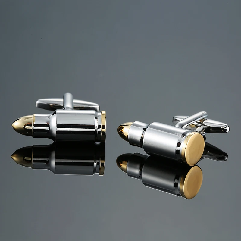 Men's French shirt cufflinks, copper material bullet model cufflinks fashionable wedding clothing accessories wholesale
