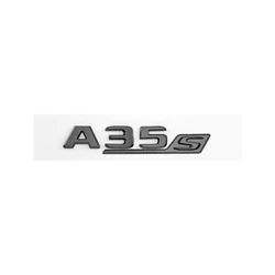 3D ABS Chrome Black Emblem Letters Badge Car Sticker - Premium Accessories (Glossy Black A35s)