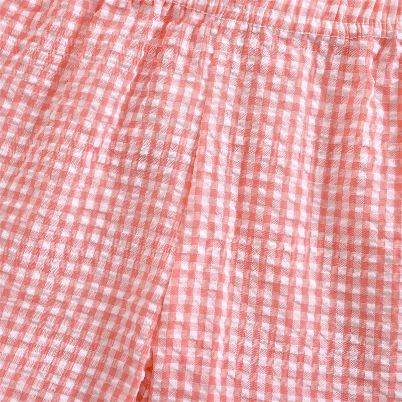 Summer Kids Toddler Boys Girls Shorts Plaid Print Casual Elastic Short Pants Cute Clothes