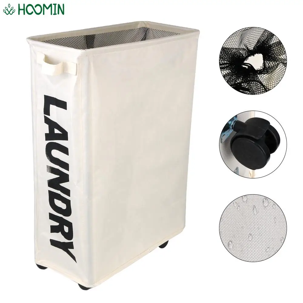 Laundry Basket Rolling Wheels Laundry Hamper Collapsible Laundry Bag