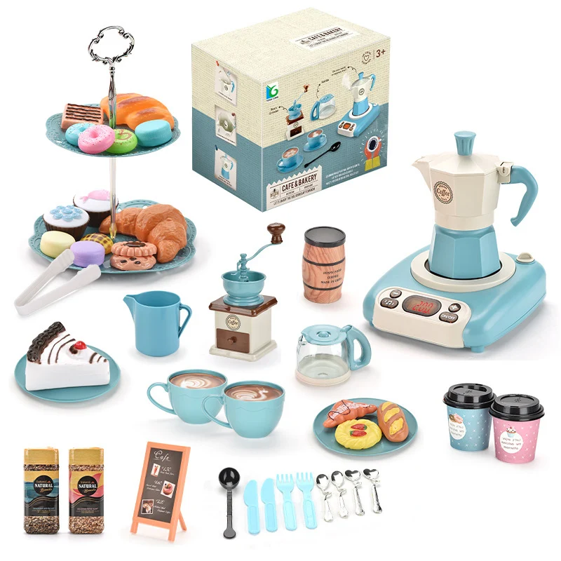 

Simulation Kitchen Toy Montessori Dessert Afternoon Tea Food Coffee Set Pretend Play Education Toys Gifts For Children Girl Kids