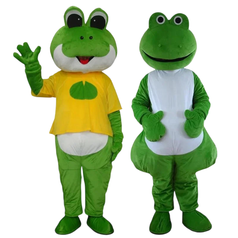 

Green Frog Cartoon Mascot Costume Adult Funny Walking Performance Dress Suit Toad Gas Model Doll Clothes Role Cosplay