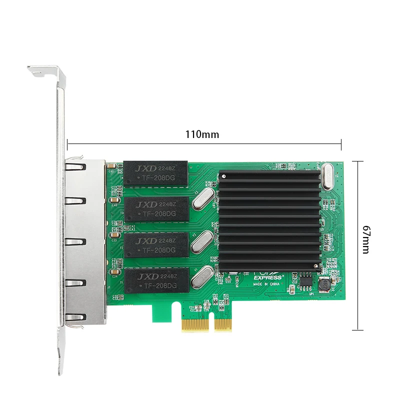 4 Port Network Card PCI Express x1 to Quad Ports RJ45 NIC RTL8111H Chip 10/100/1000Mbps Gigabit Ethernet Lan Card for PC Desktop - 6