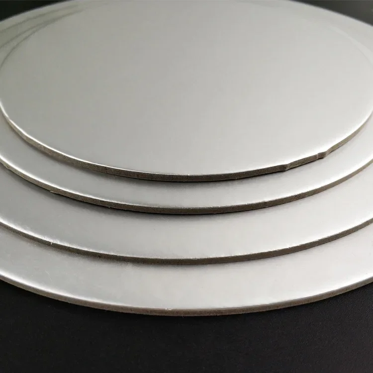10Pcs Round Cake Circle Cardboard Cake Drums Cakes Base Plate Board Turntable Tiramisu Mousse Cheesecake Snack Gold Silver