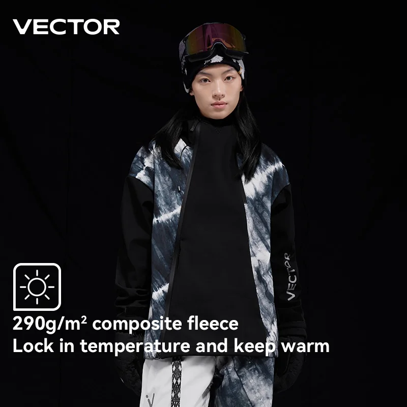 VECTOR Men and Women Splicing Skiing Top Waterproof Windproof Warm Durable Indoor and Outdoor Snowboard Jacket