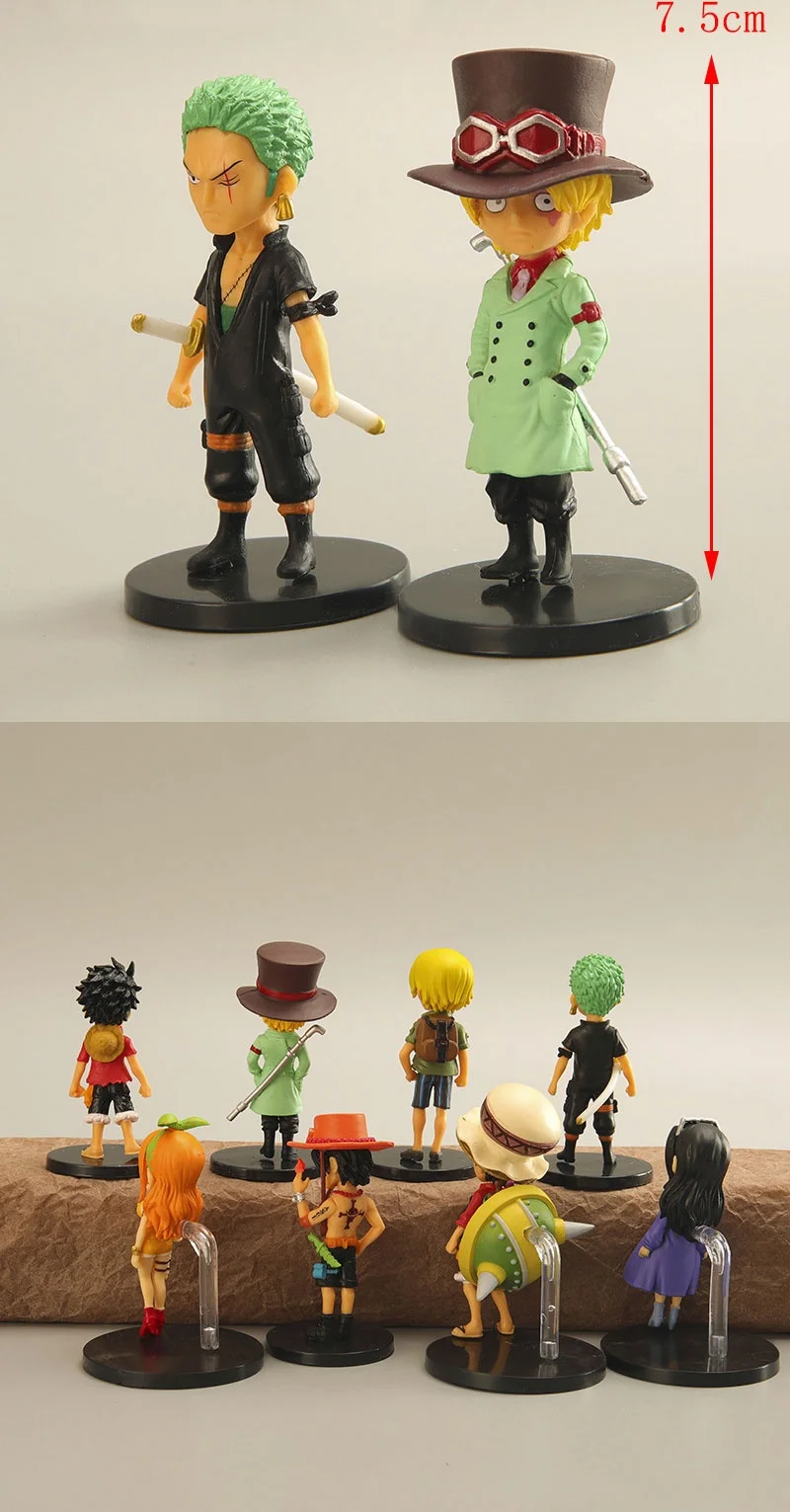6-12 Teile/satz One Piece Monkey D. Ruffy Nami Lysop Sanji Chopper Roronoa Zoro PVC Action-figuren Modell Puppen spielzeug Weihnachten Geschenke – Detail 8