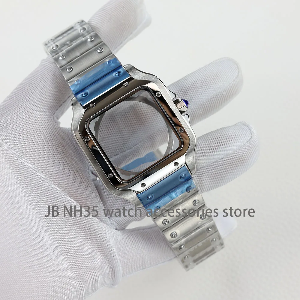 38mm NH35 Watch Case Square Stainless steel Waterproof for Santos NH35 NH36 movement 27mm Dial Watch Accessories apple watch screen protector watch screen protector case watch accessories watch screen protector apple watch screen protector case watch case watch protective case watch cover watch protective cover bumper protective case