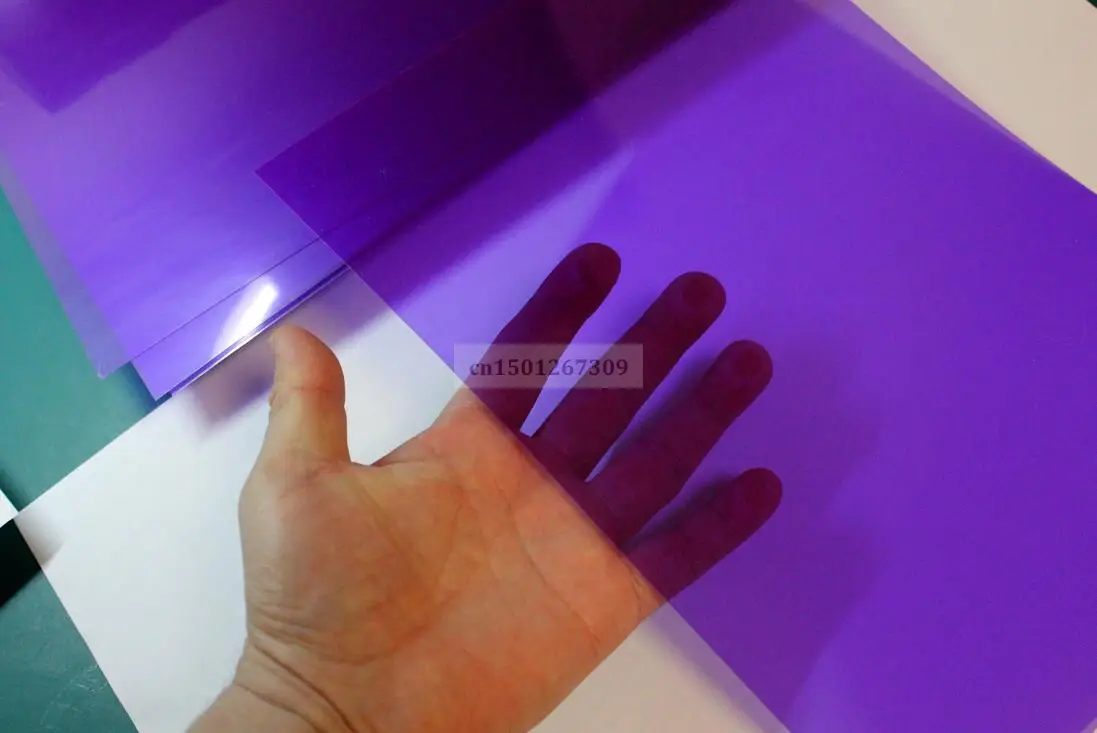Size A4 Transparent Purple Clear Acetate Plastic PVC Binding Cover For Paper Documents Files Thickness 250micron