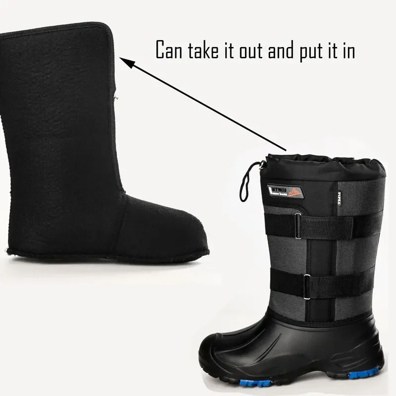 Fishing Boots Winter Fishing Boots Outdoor Waders Snow Hunting Fishing Shoes Caza Snow Waterproof Non-slip with Steel Nails Camping Boots