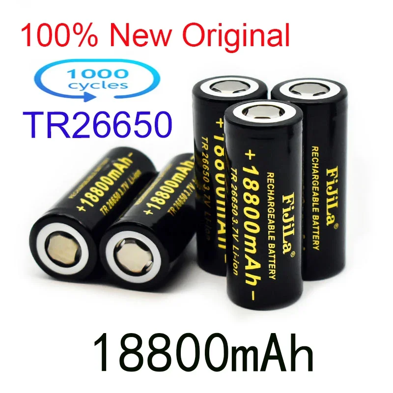 

2022 New Original 26650 battery 18800mAh 3.7V 50A lithium ion rechargeable battery for 26650 LED flashlight