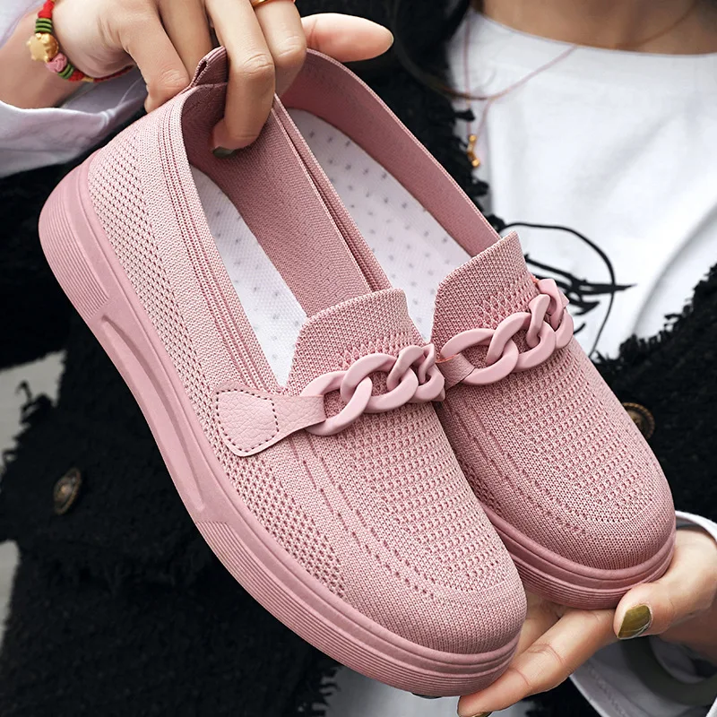 

Women Shoes 2023 Comfort Increase Flats Shoes Women Fly Weave Breathable Casual Shoes Women Hollow Out Shoes Zapatos De Mujer