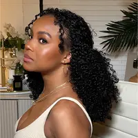 Extensions de cheveux humains bouclés 240g Afro Kinky Burmese, sans nœuds, pré-séparées, pour crochet, effet plume 5