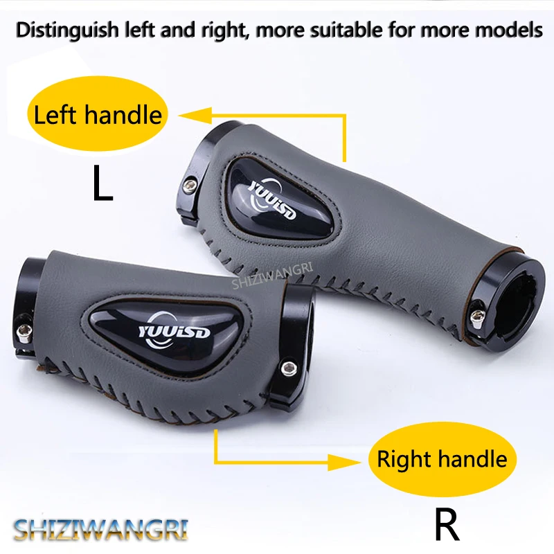 Leather Bicycle Grips Liquid Silicone MTB Handle Ergonomics