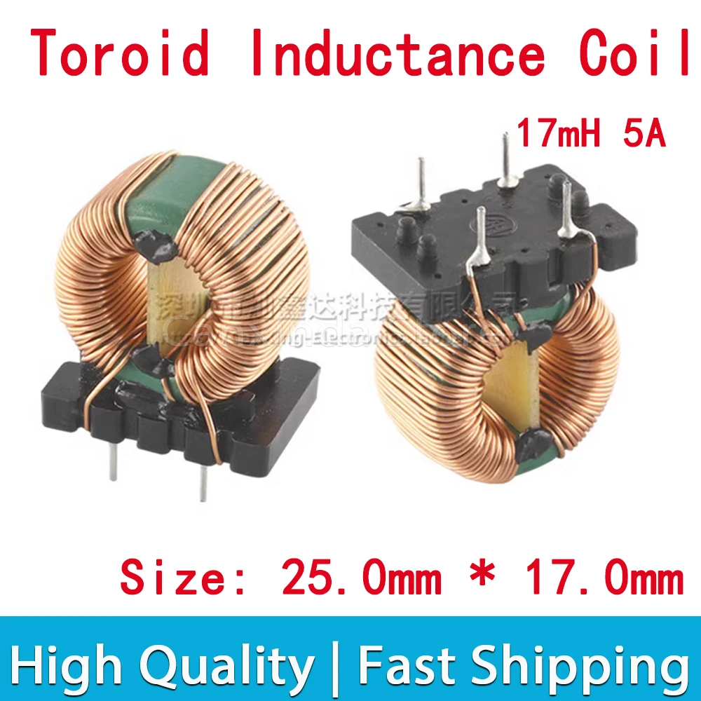 

2/5/10pcs Toroid Magnetic Ring Common Mode Inductor Wire Wind Wound Coil Inductance 17mH 5A 0.5mm Diameter Base Filter Vertical