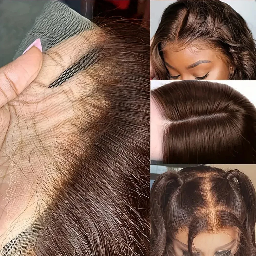 Brown 13X4 Lace Front Human Hair Wigs For Women Colore Human Hair Wigs HD 13X6 Lace Frontal Wig Preplucked 4x4 Lace Closure Wig