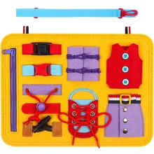 

Dressing Learning Busy Board Preschool Educational Toys for Kids Gift Learning Basic Motor Skills with Zippers Buttons Buckles
